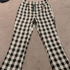 Plaid flared pants